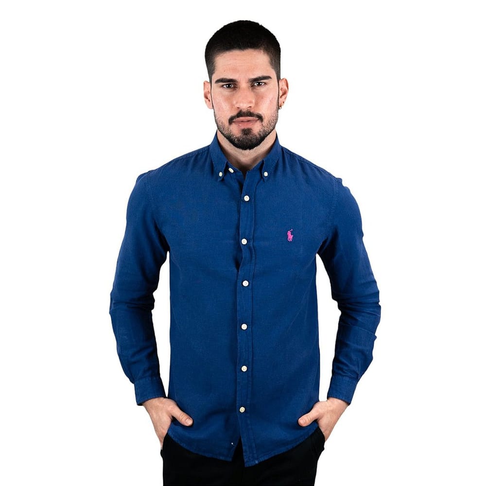 Camisa Azul Oscuro Lino