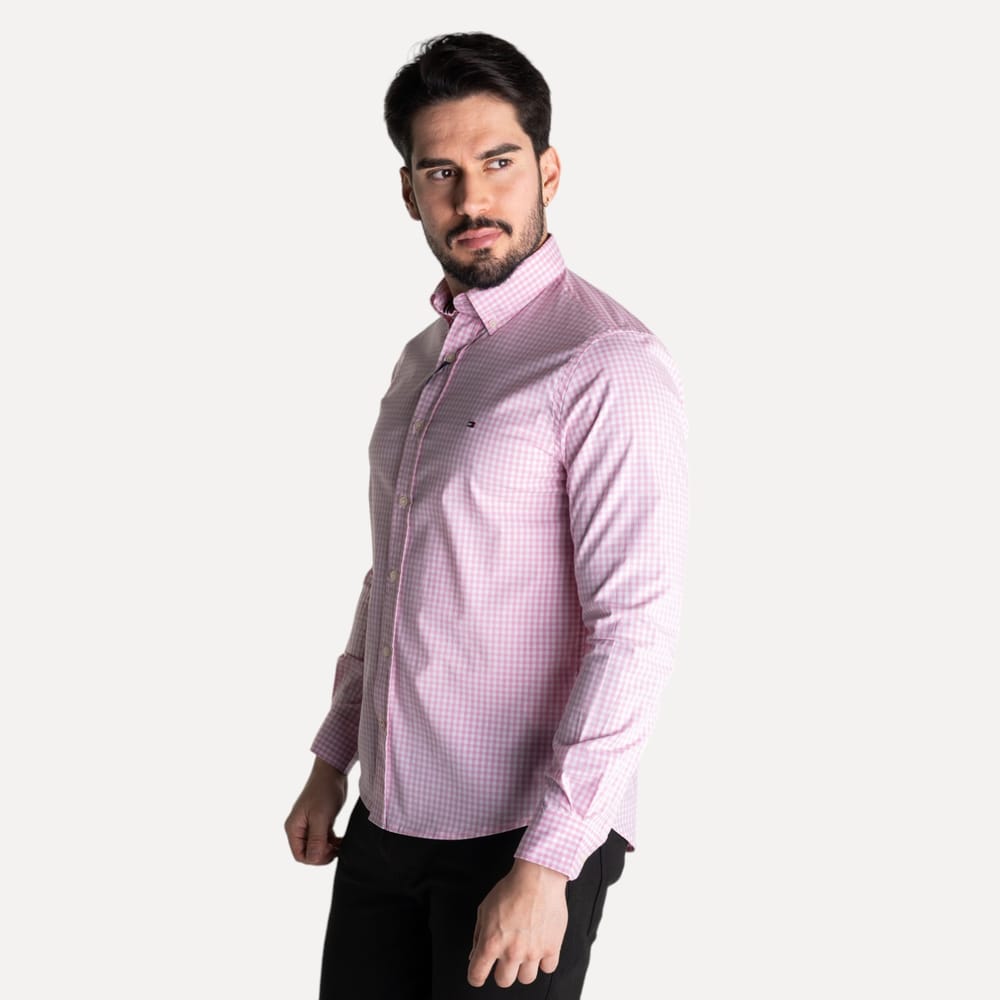 Camisa Hombre Rosada a Cuadros TM