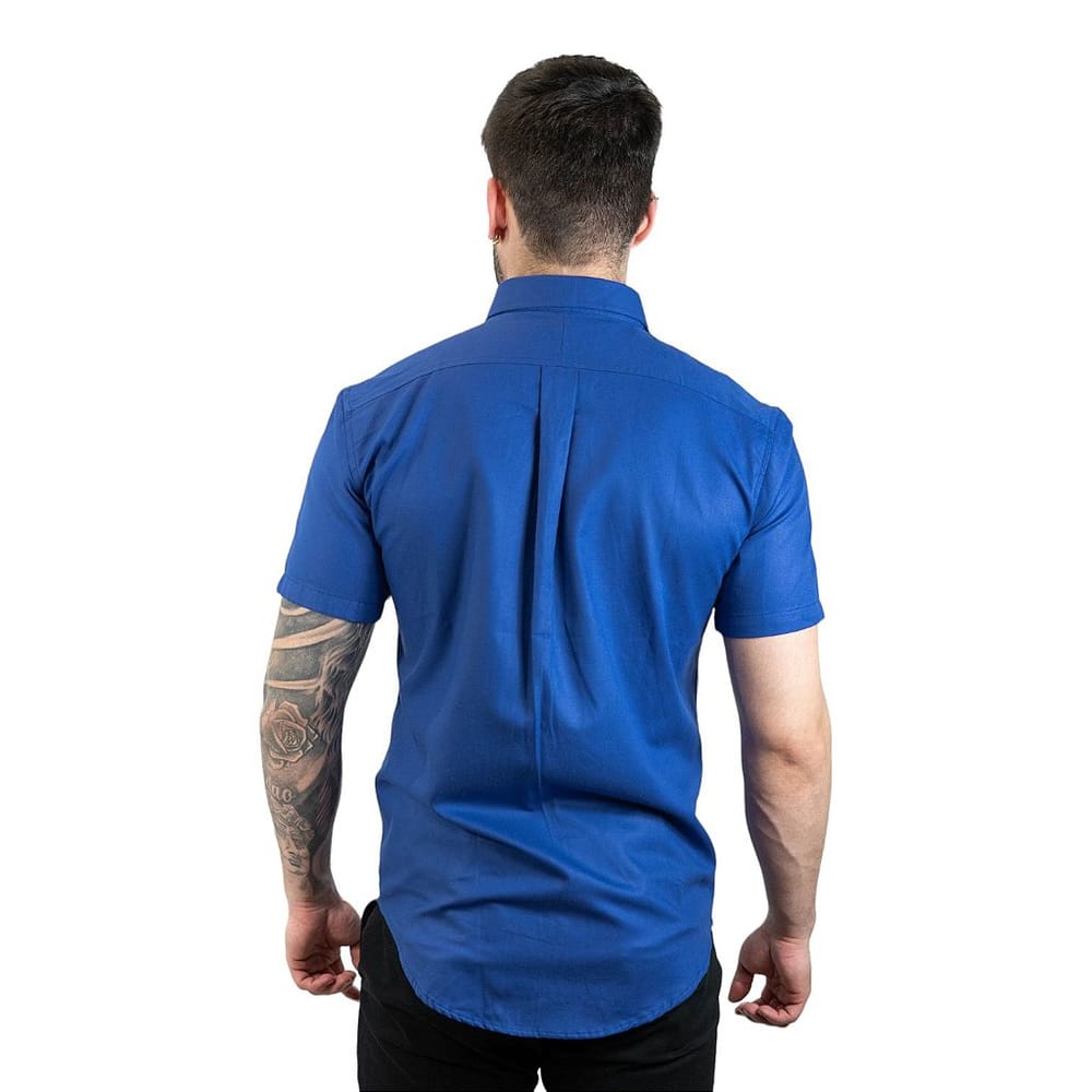 Camisa Hombre Azul rey Manga Corta