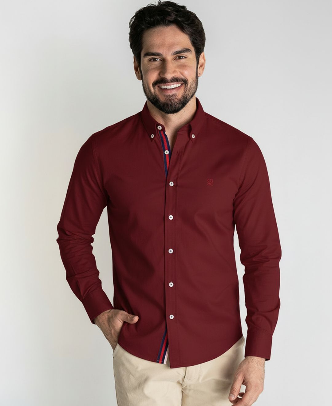 Camisa Hombre CH Vinotinto