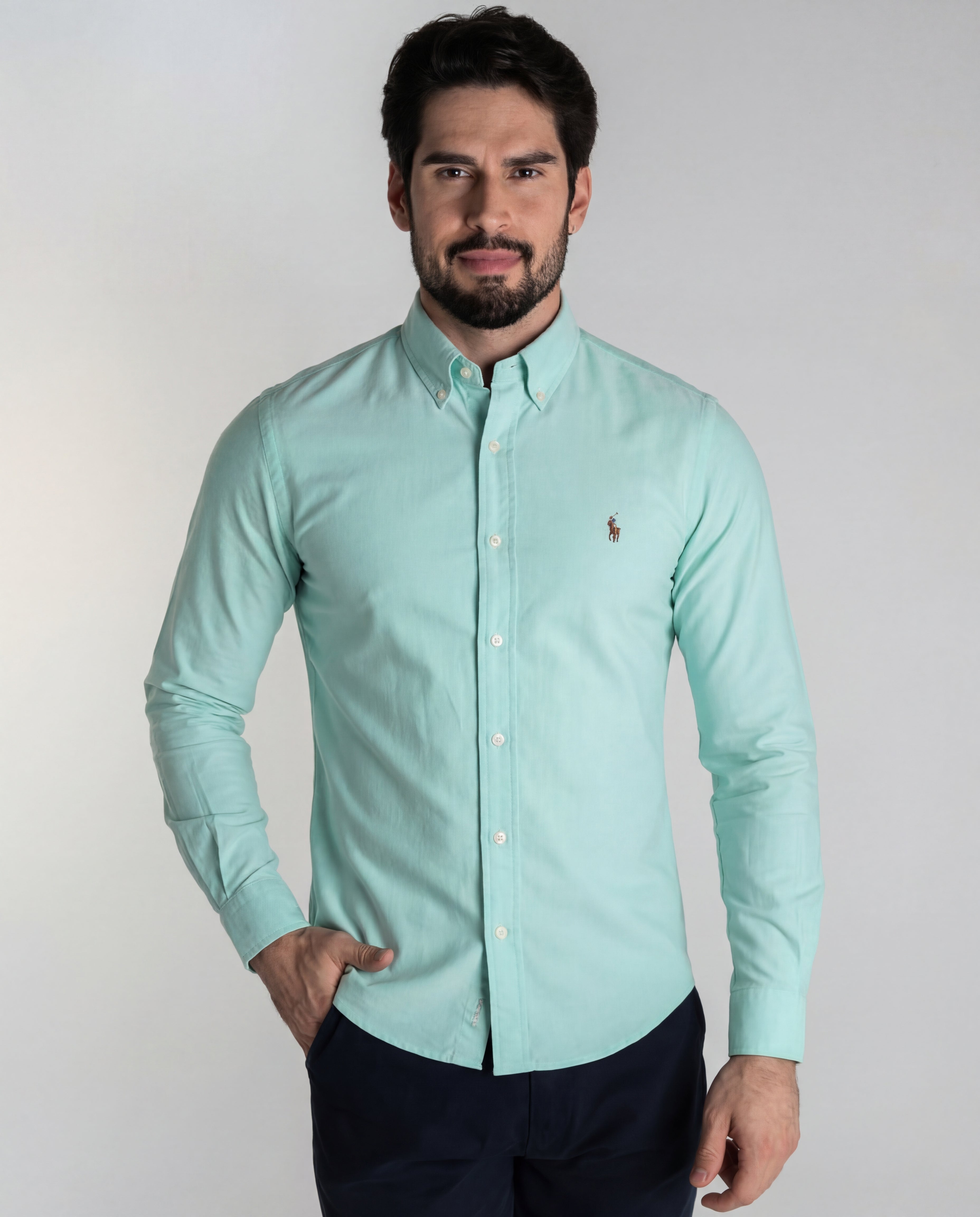 Camisa Hombre Rain Aguamarina
