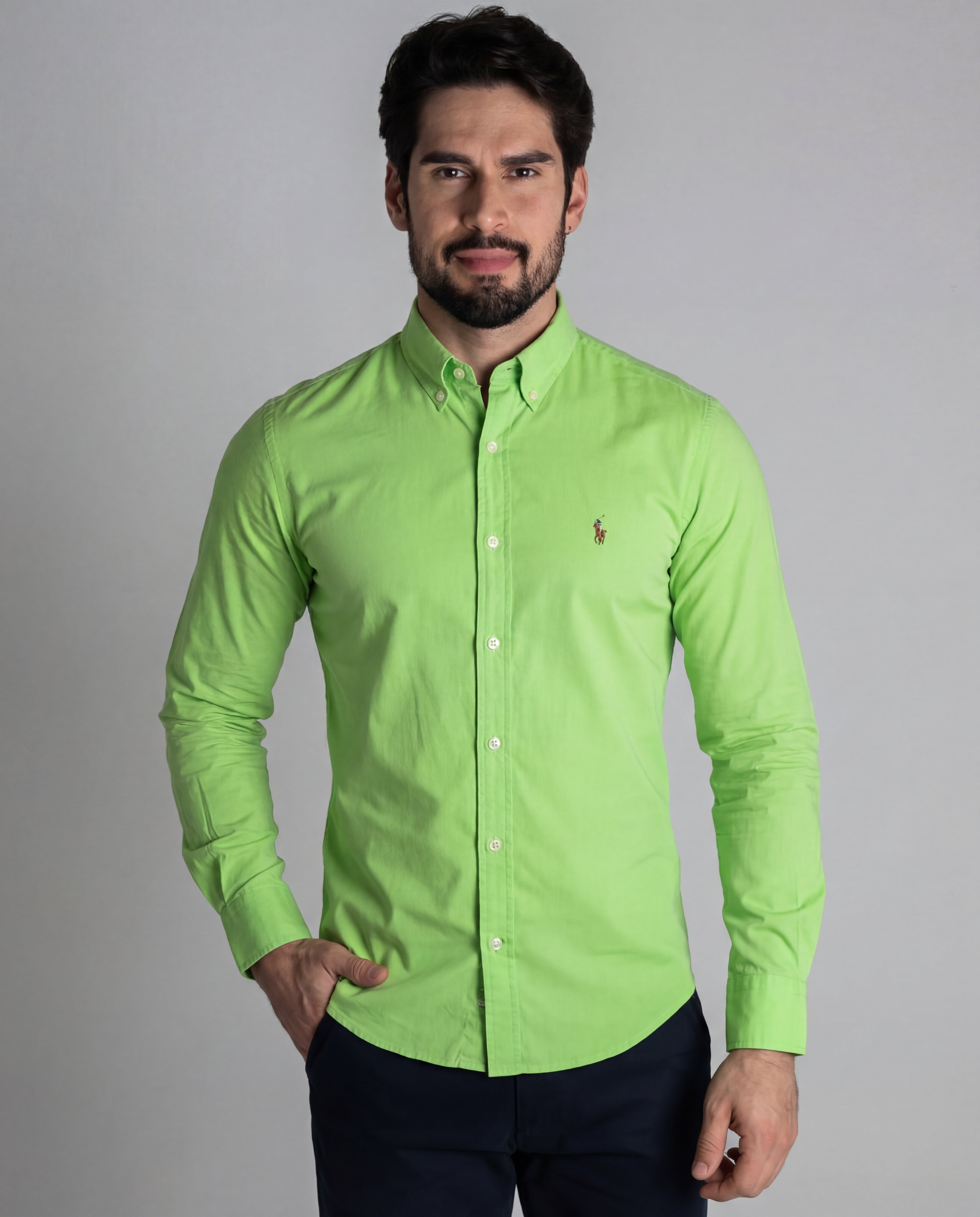 Camisa Hombre Rain Verde Lima