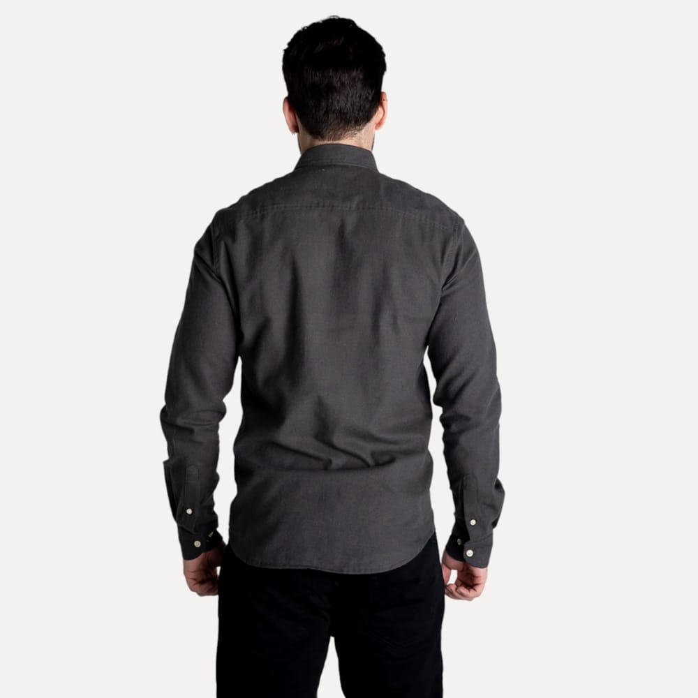 Camisa Hombre Gris oscuro Oxford Rain