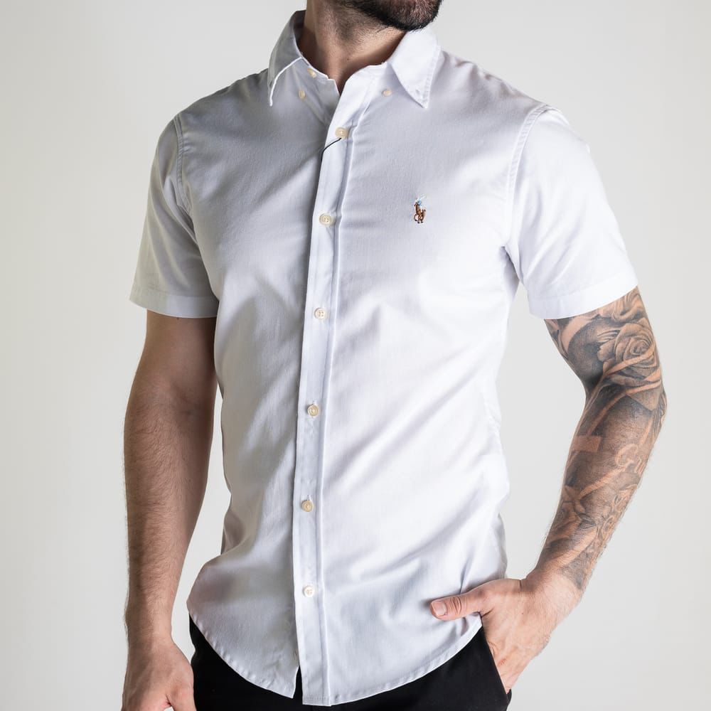 Camisa Hombre Rain Blanca Manga Corta