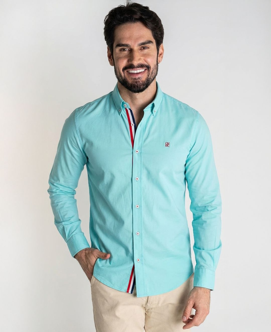 Camisa Hombre CH Aguamarina
