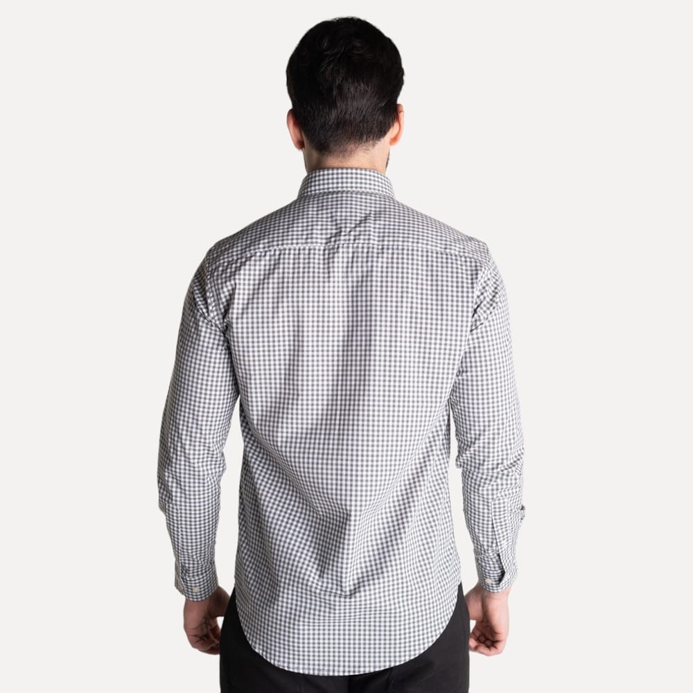 Camisa Hombre Gris a Cuadros TM