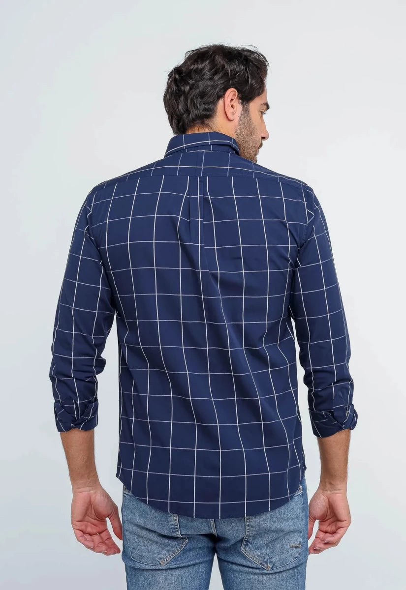 Camisa Hombre Azul a Cuadros Grandes - Norva Select