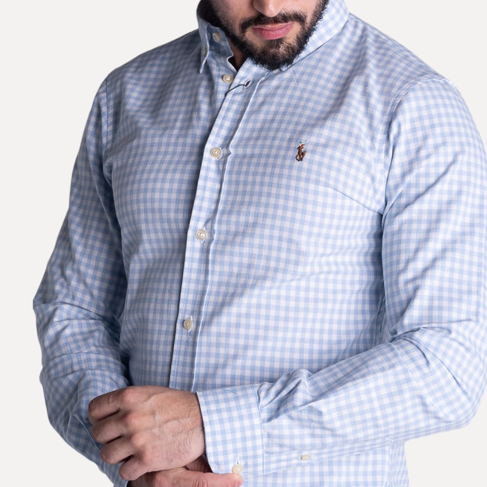 Camisa Hombre Cuadros Azules Grandes - Norva Select