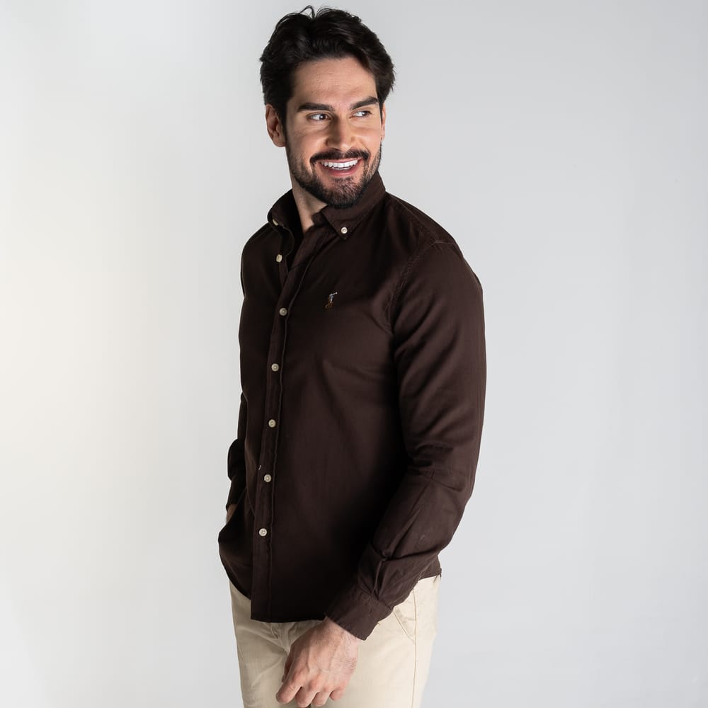 Camisa Hombre Marron Rain - Norva Select