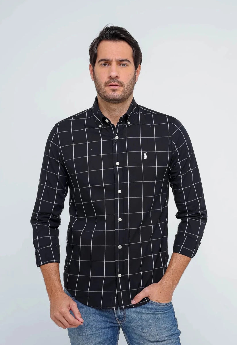 Camisa Hombre Negra a Cuadros Grandes - Norva Select