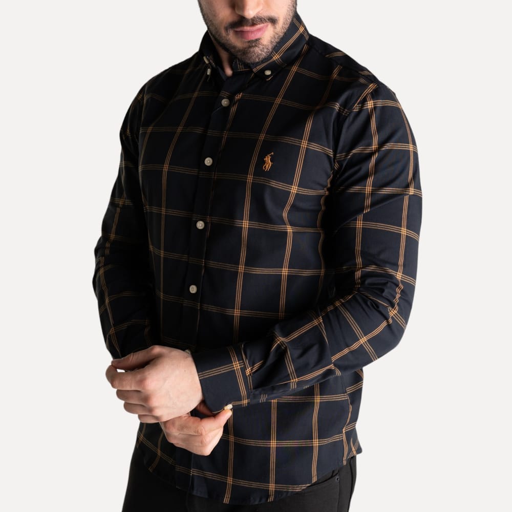 Camisa Hombre negra a Cuadros Grandes Combinados - Norva Select