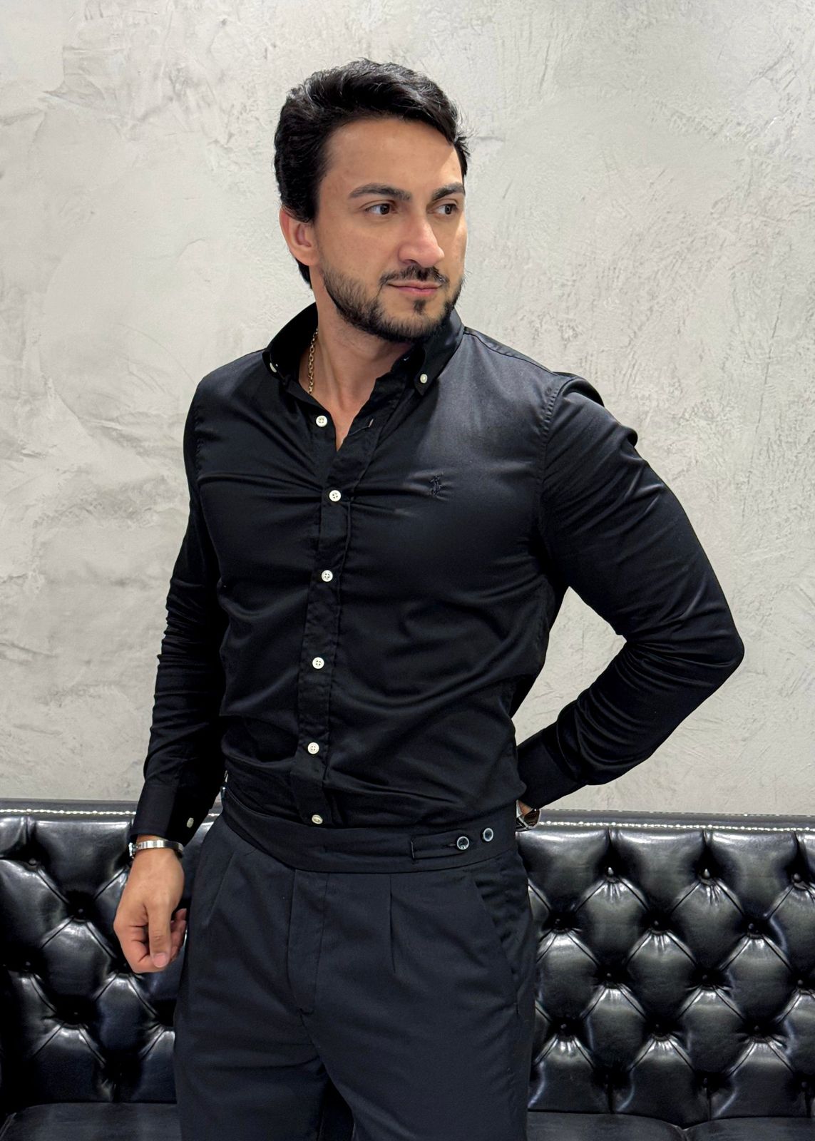 Camisa Hombre Negra Colored - Norva Select