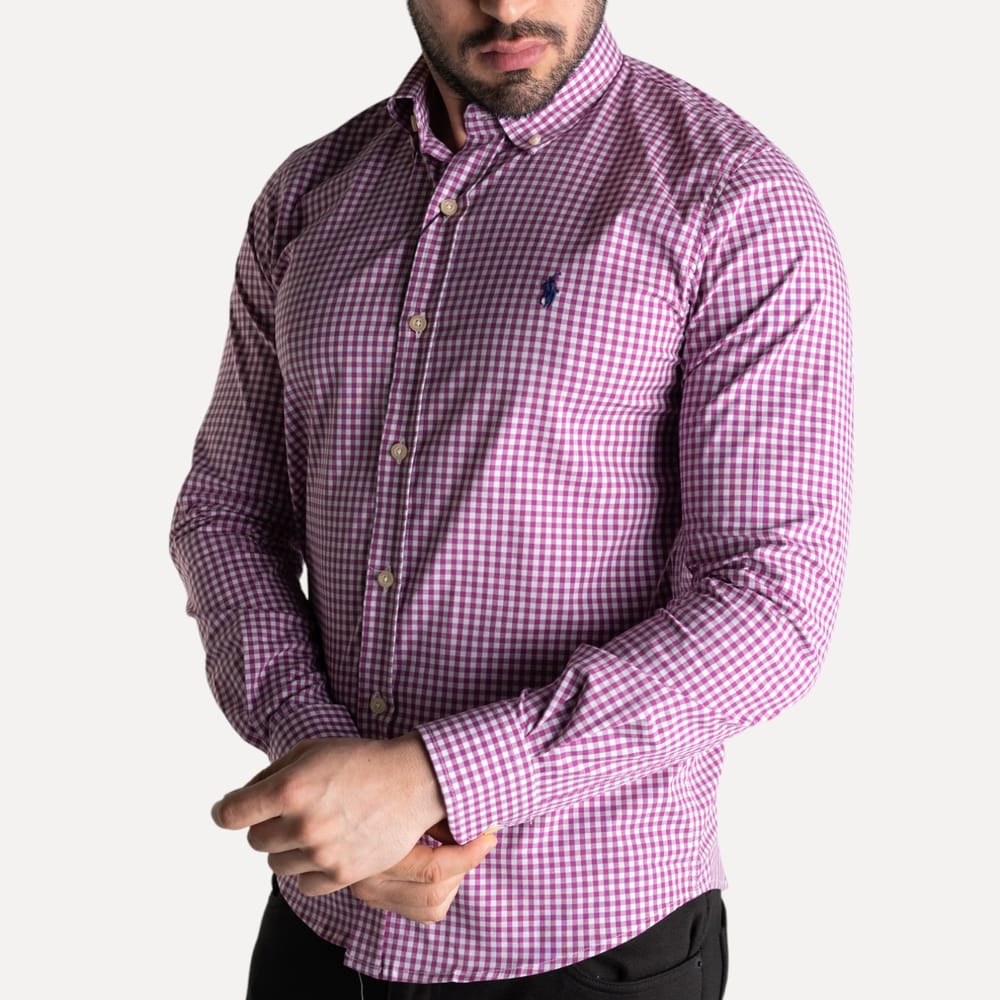 Camisa Hombre Morados a Cuadros