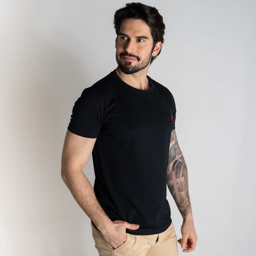 Camiseta Basica Negra Clasica - Norva Select