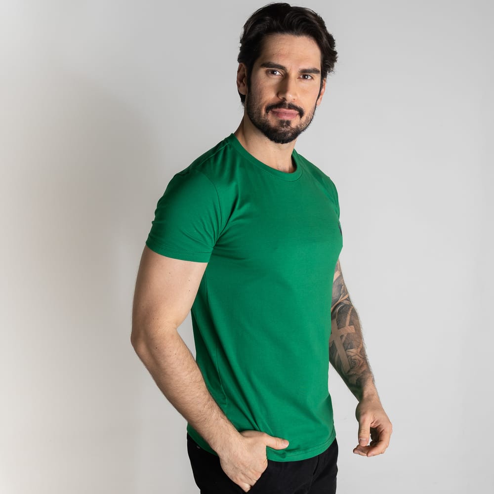 Camiseta Basica Verde Hoja Clasica - Norva Select