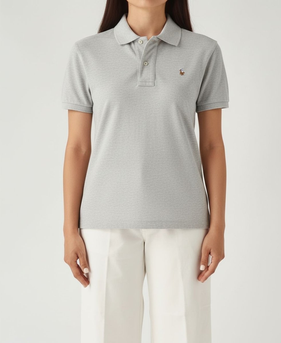 Camiseta Polo Pique Mujer Gris - Norva Select