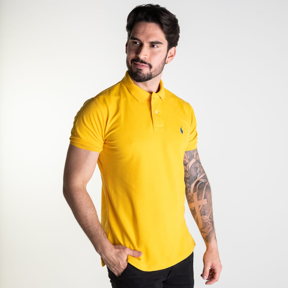 Camiseta Tipo Polo Amarilla Clasica - Norva Select