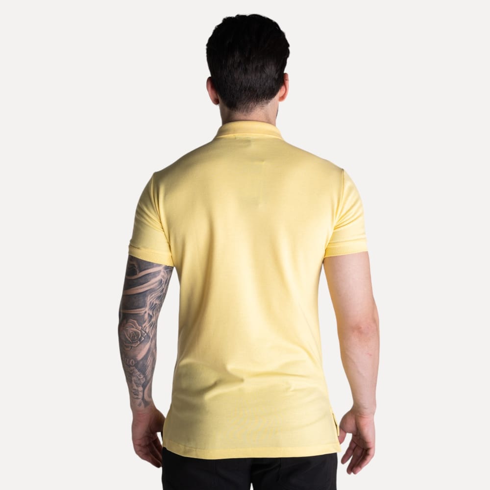 Camiseta Tipo Polo Amarilla Pastel Clasica - Norva Select