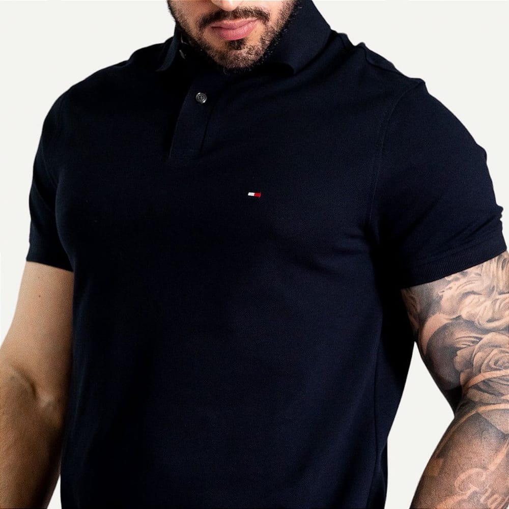 Camiseta Tipo Polo Azul oscuro TM - Norva Select