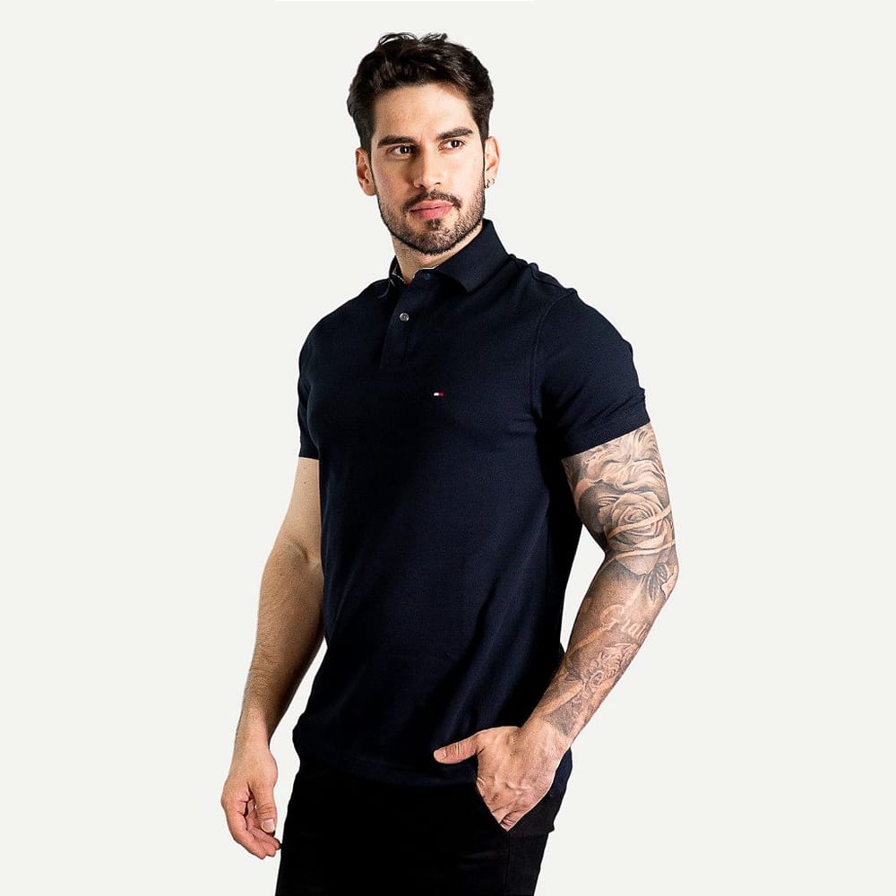 Camiseta Tipo Polo Azul oscuro TM - Norva Select