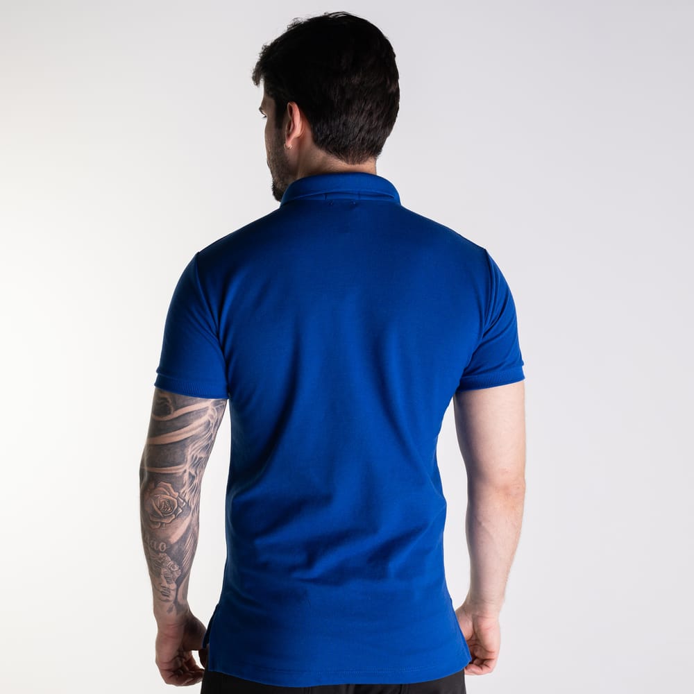 Camiseta Tipo Polo Azul Rey Clasica - Norva Select