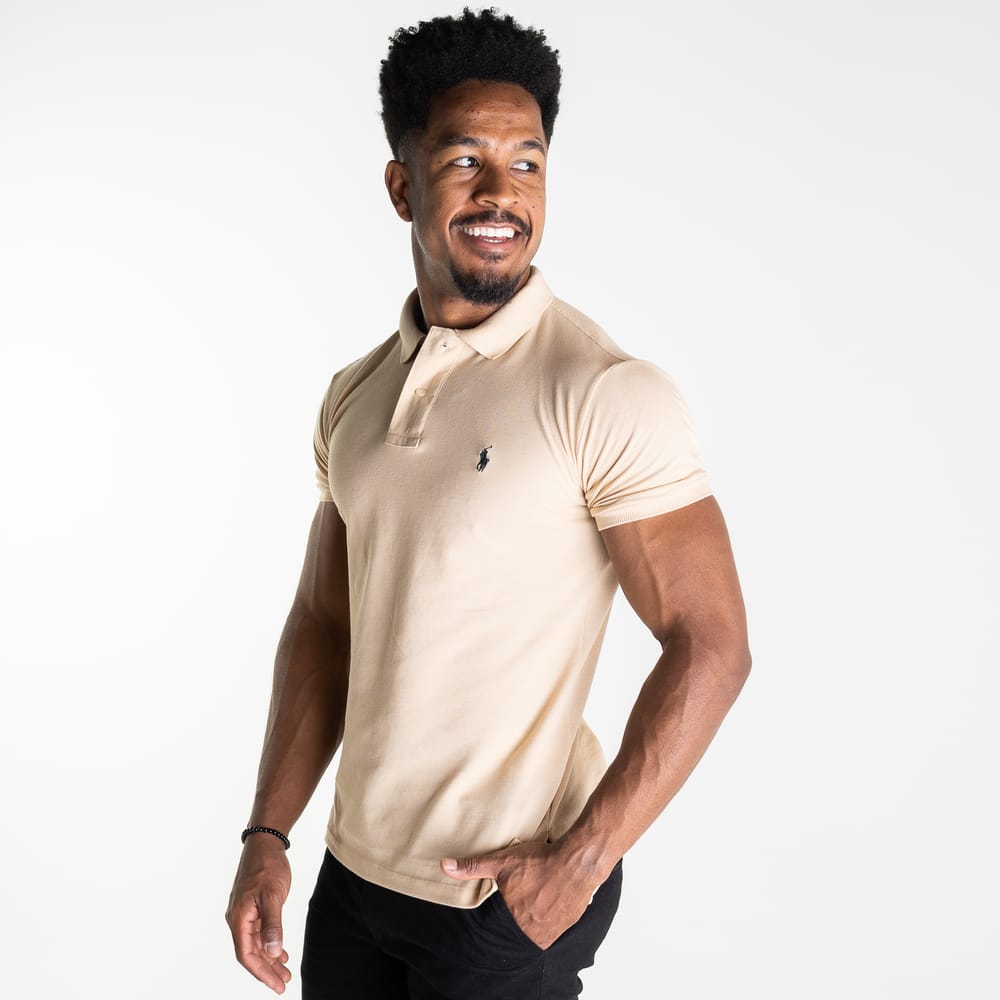 Camiseta Tipo Polo Beige Clasica - Norva Select