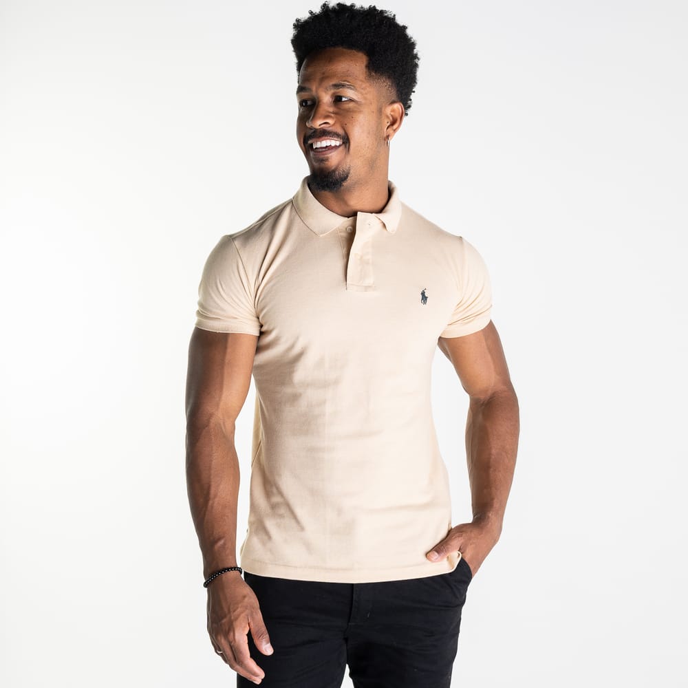 Camiseta Tipo Polo Beige Clasica - Norva Select