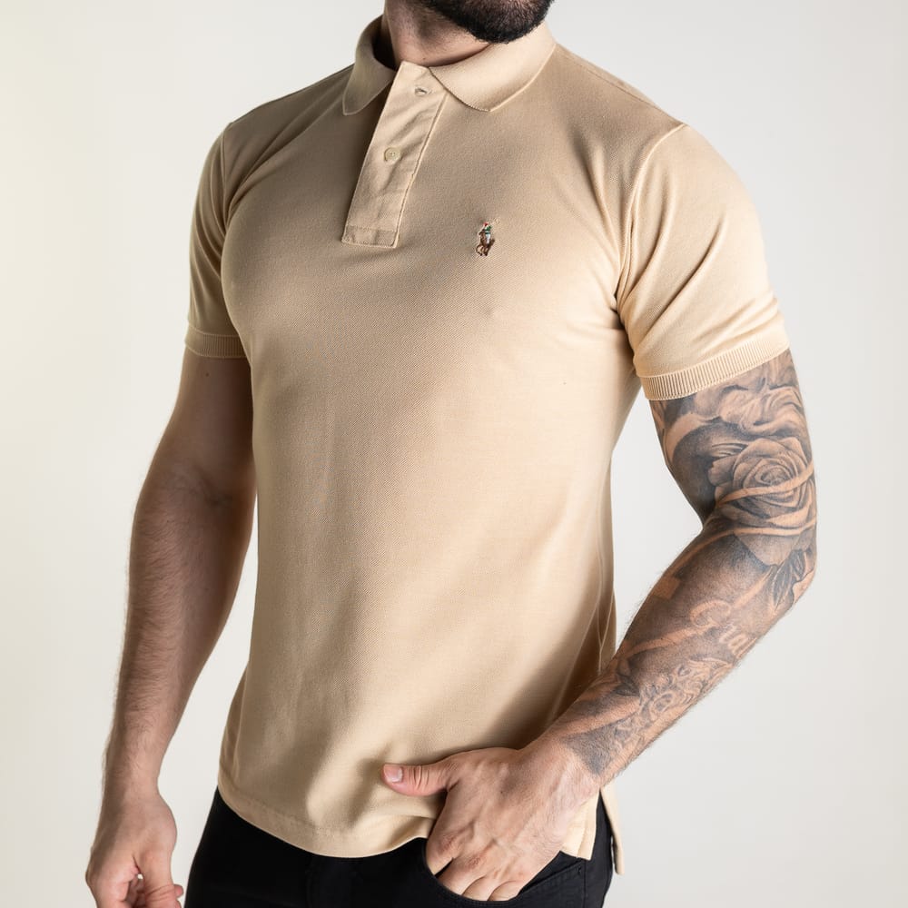 Camiseta Tipo Polo Beige Rain - Norva Select