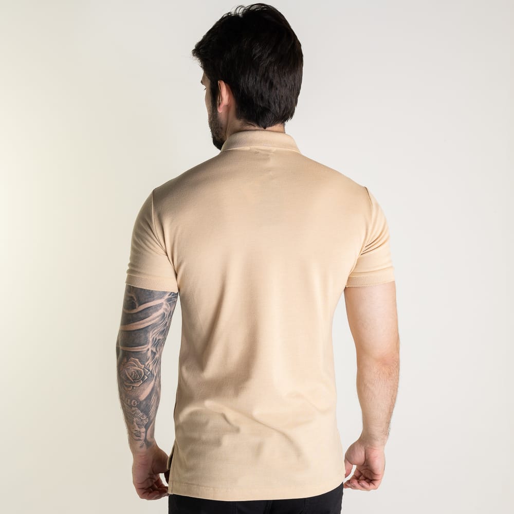 Camiseta Tipo Polo Beige Rain - Norva Select