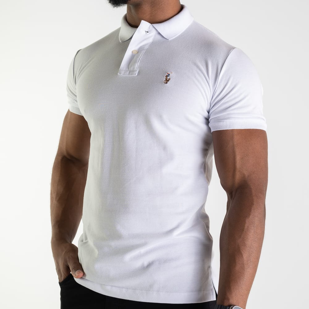Camiseta Tipo Polo Blanca Rain - Norva Select