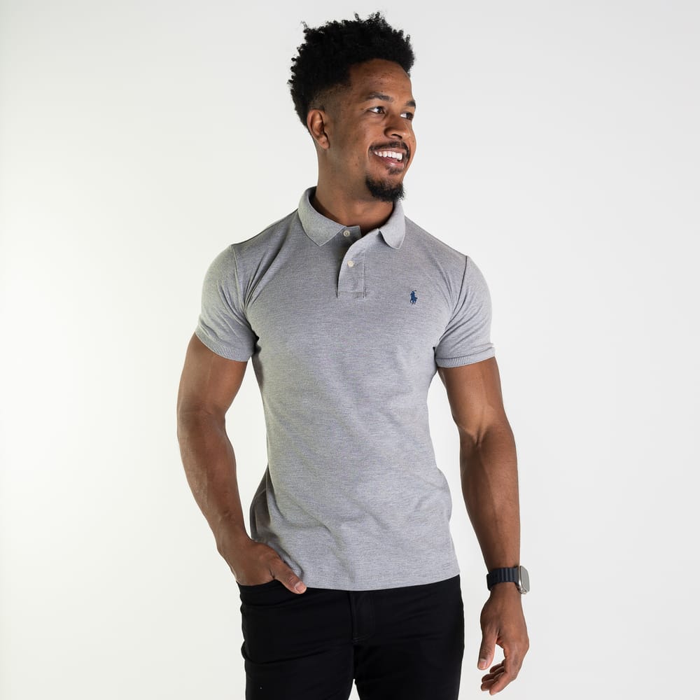 Camiseta Tipo Polo Gris Clasica - Norva Select