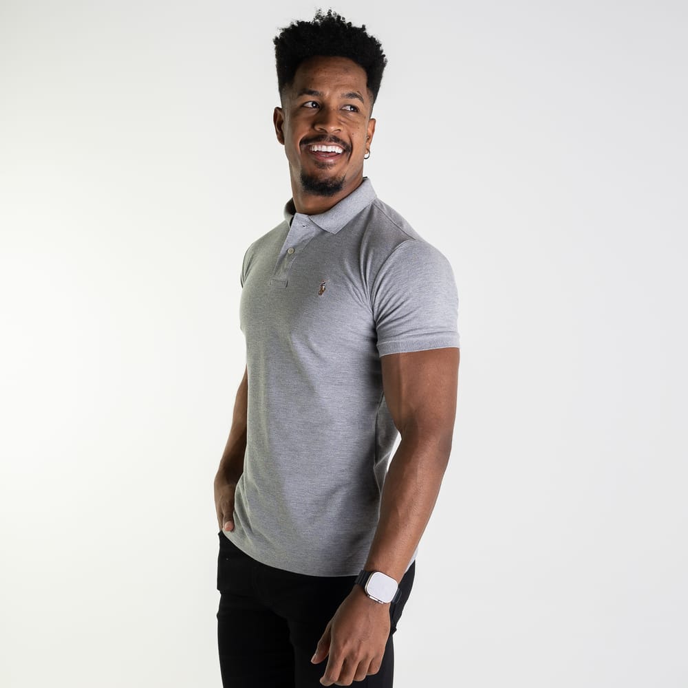 Camiseta Tipo Polo Gris Rain - Norva Select