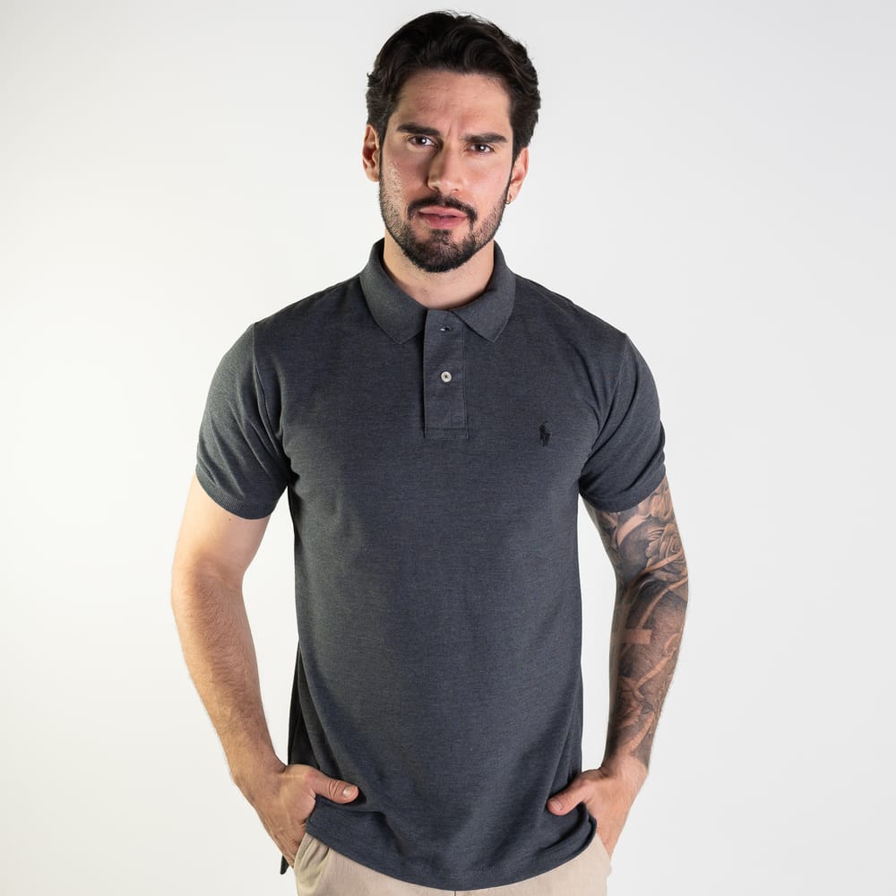 Camiseta Tipo Polo Gris Raton Clasica - Norva Select