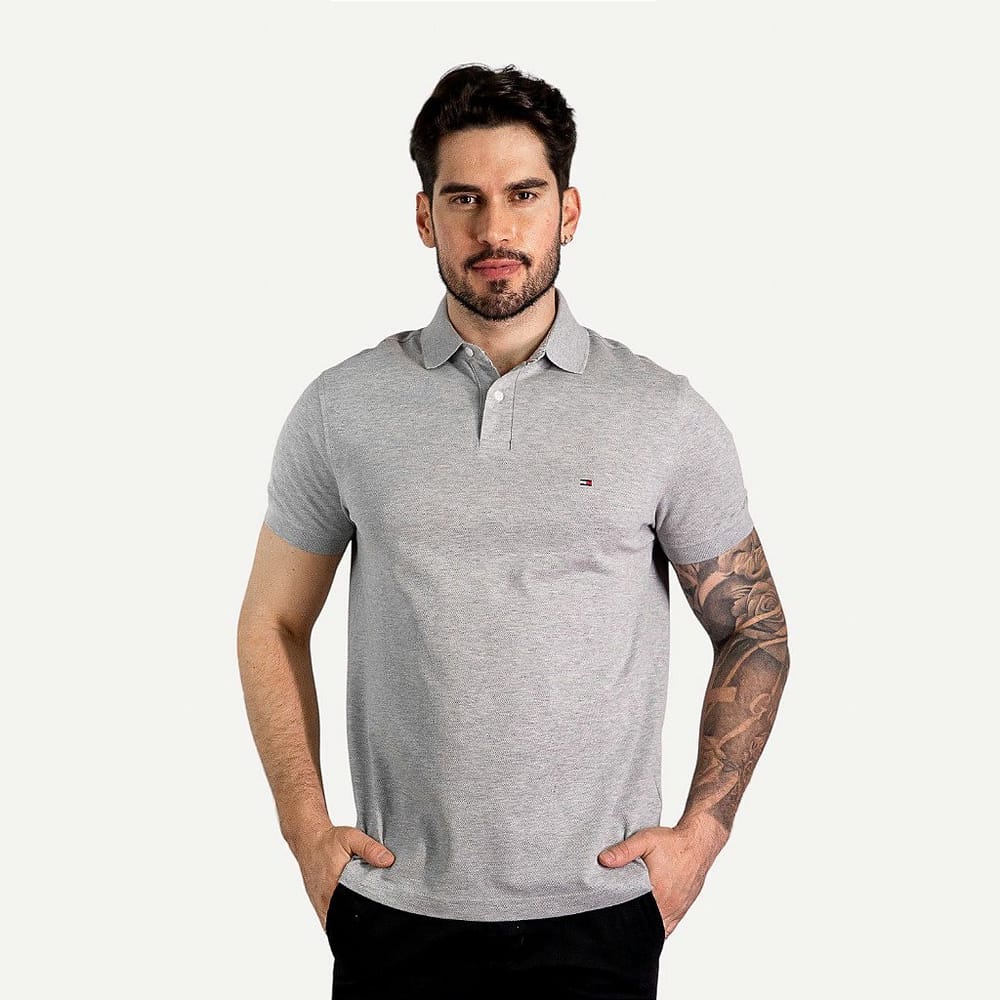 Camiseta Tipo Polo Gris TM - Norva Select