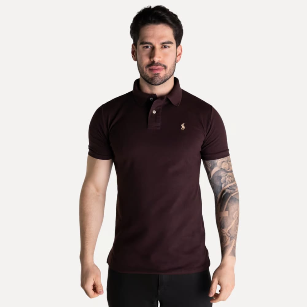 Camiseta Tipo Polo Marron Clasica - Norva Select
