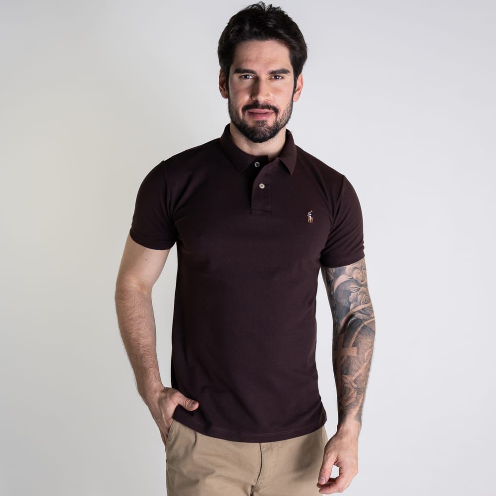 Camiseta Tipo Polo Marron Rain - Norva Select