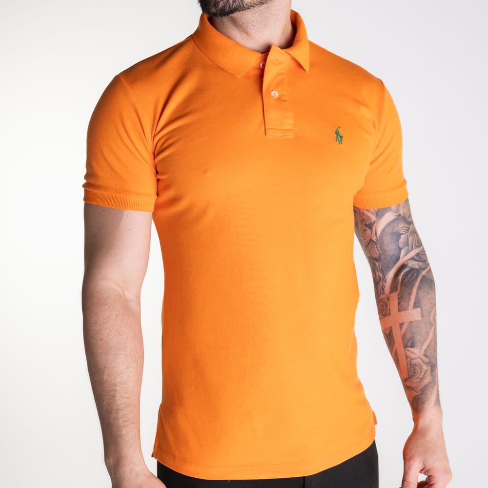 Camiseta Tipo Polo Naranja Clasica - Norva Select