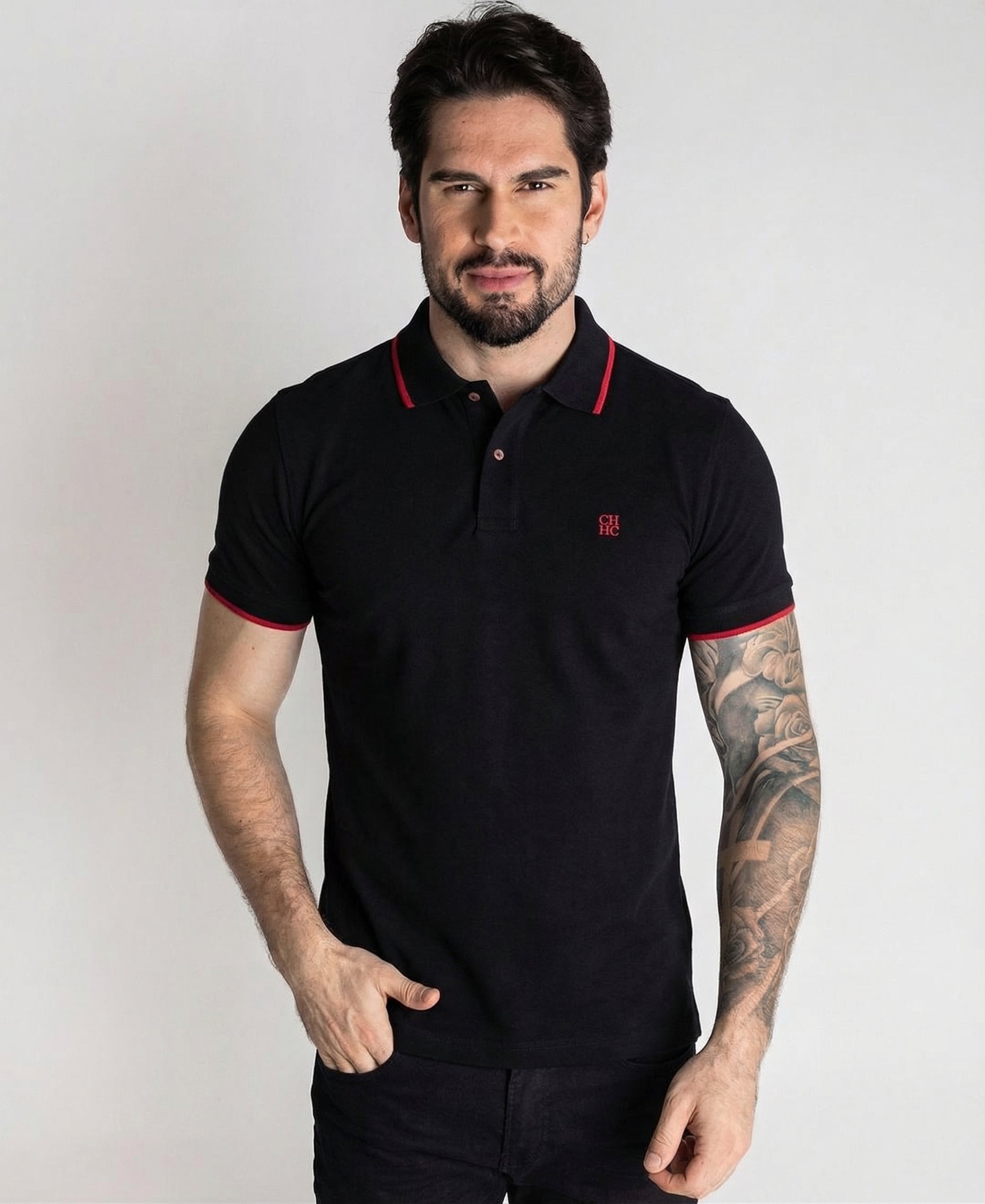 Camiseta Tipo Polo Negra CH - Norva Select