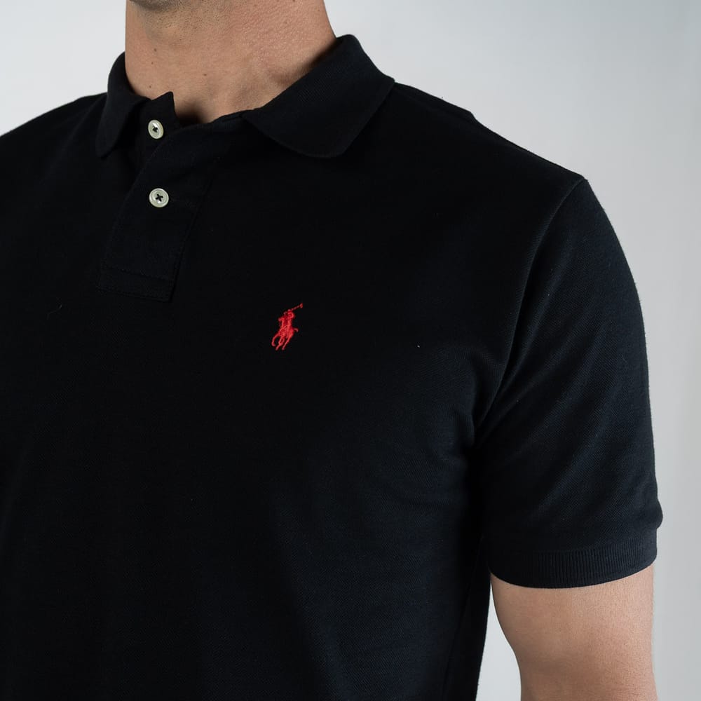Camiseta Tipo Polo Negra Clasica - Norva Select