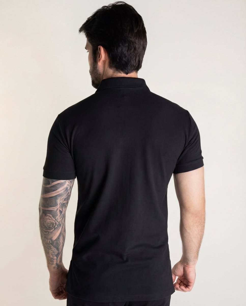 Camiseta Tipo Polo Negra PB - Norva Select