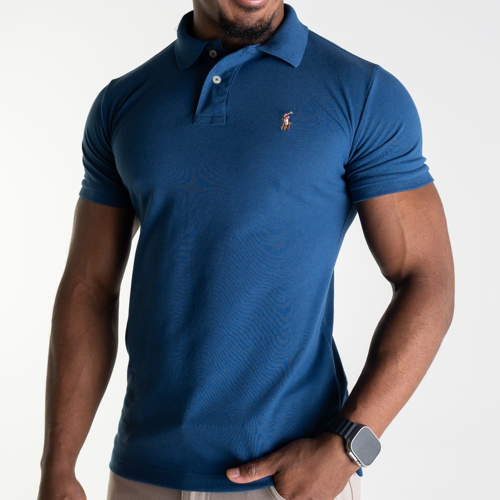Camiseta Tipo Polo Petroleo Rain - Norva Select