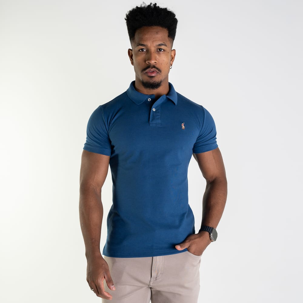 Camiseta Tipo Polo Petroleo Rain - Norva Select