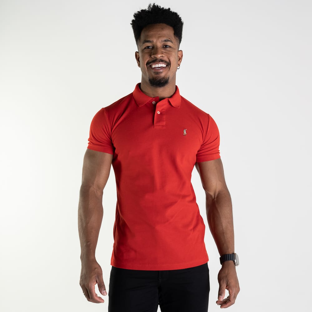 Camiseta Tipo Polo Roja Rain - Norva Select