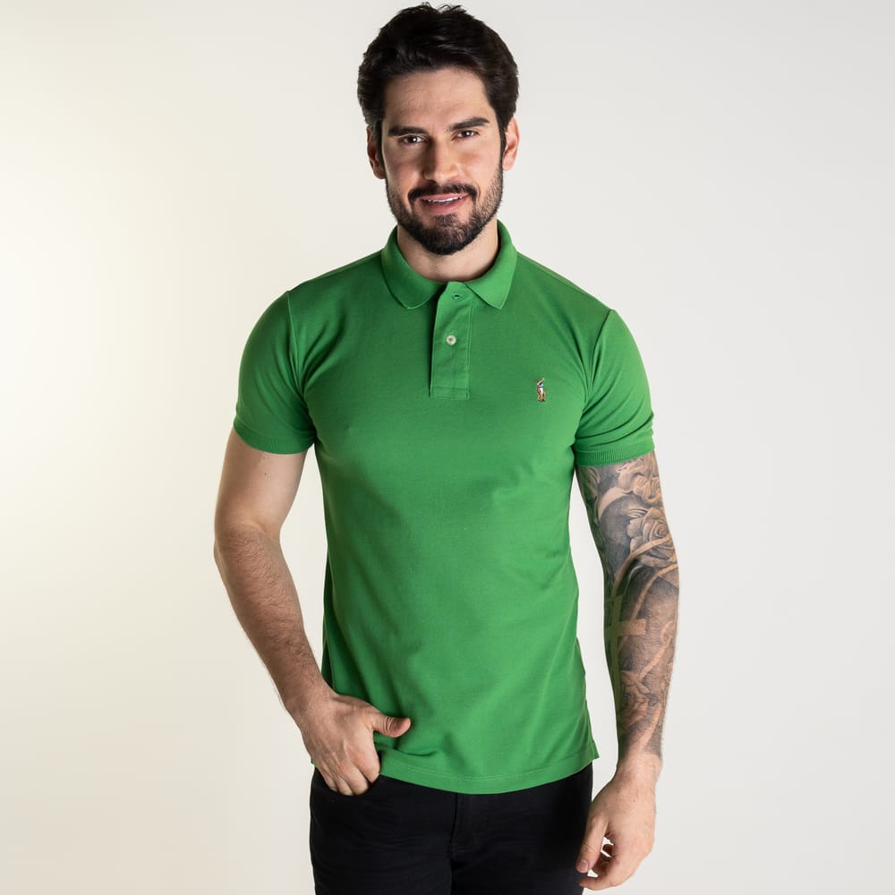 Camiseta Tipo Polo Verde Brasil Rain - Norva Select