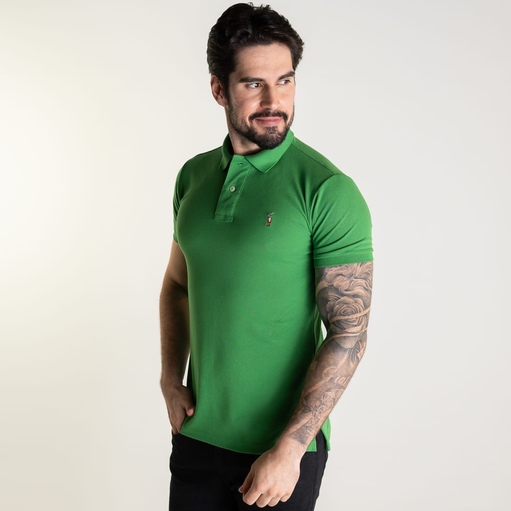 Camiseta Tipo Polo Verde Brasil Rain - Norva Select
