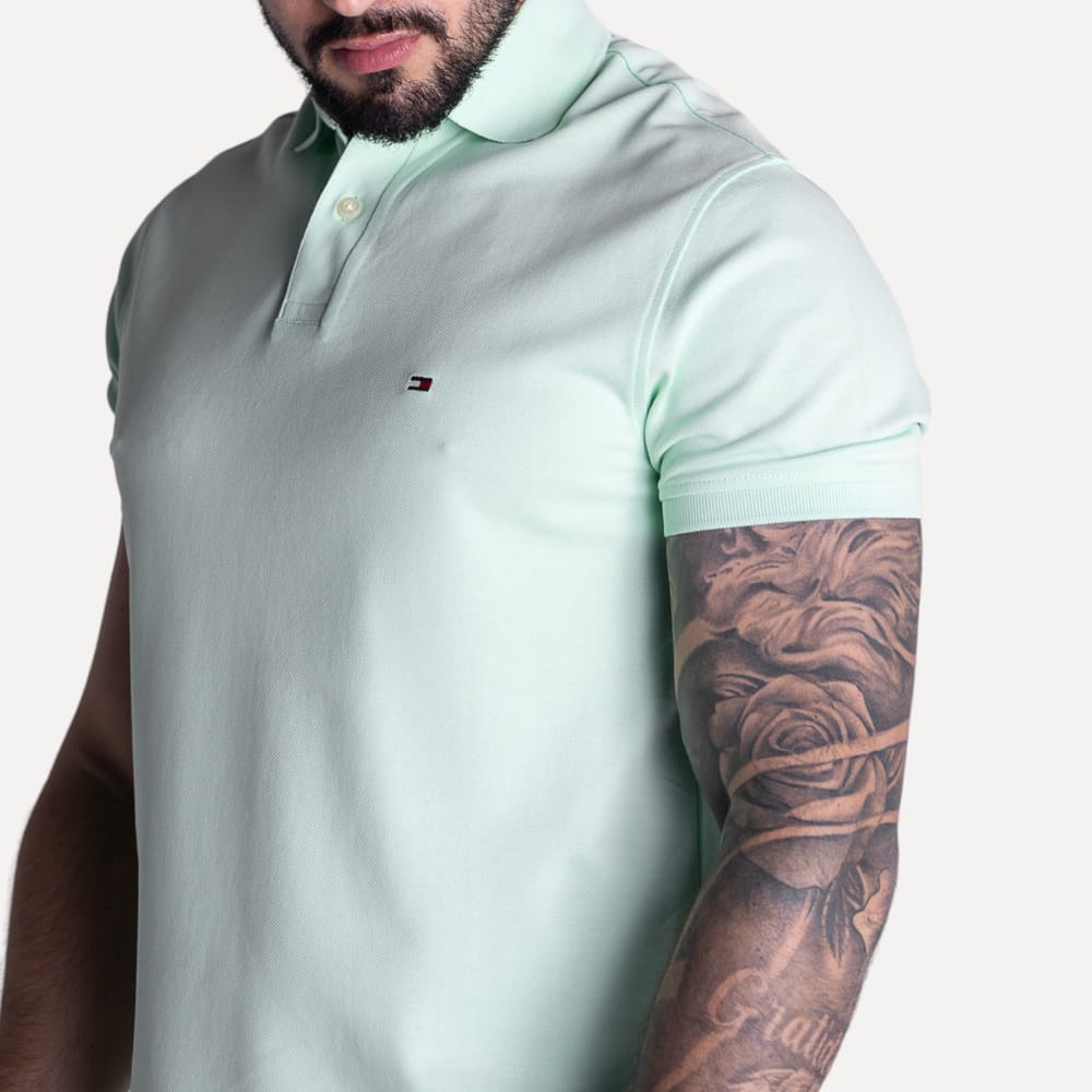 Camiseta Tipo Polo Verde Menta TM - Norva Select
