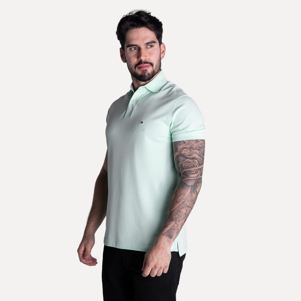 Camiseta Tipo Polo Verde Menta TM - Norva Select
