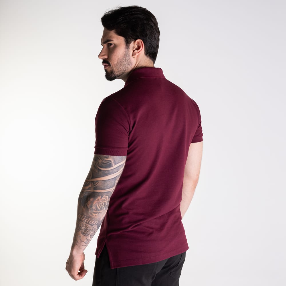 Camiseta Tipo Polo Vinotinto Clasica - Norva Select