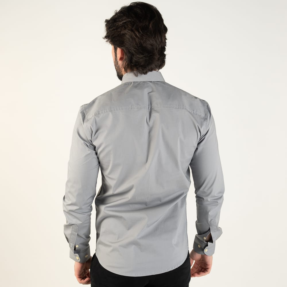 Camisa Hombre Gris Clásica