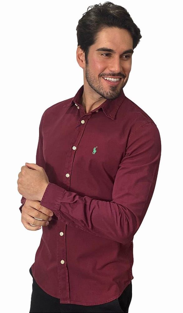 Camisa Hombre Vinotinto Clásica